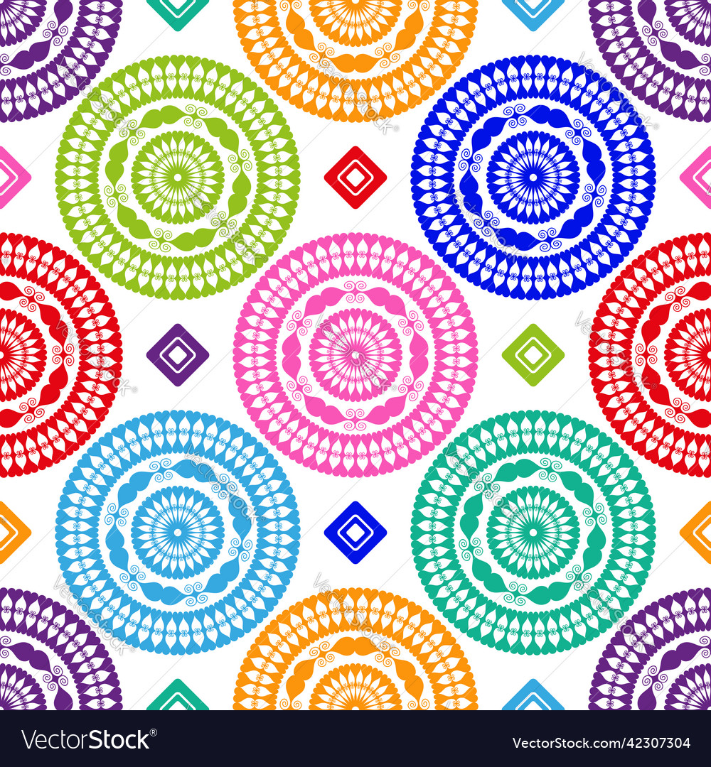 Seamless pattern with bright multi-colored