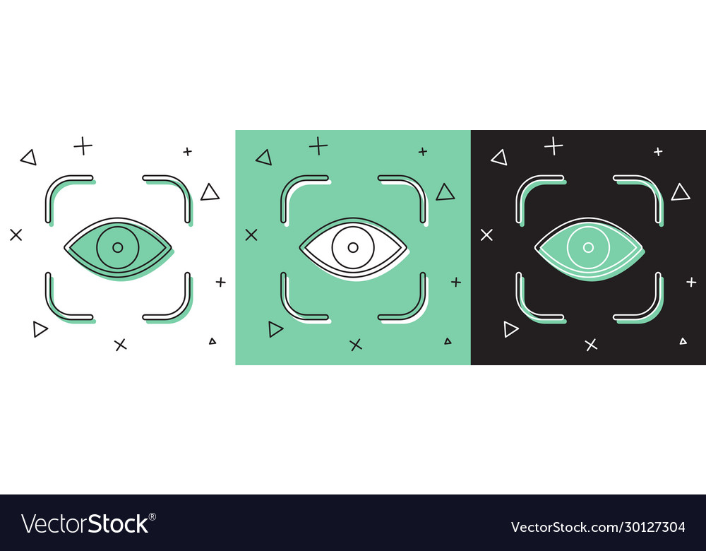 Augenscan-Symbol auf weiß und grün isoliert