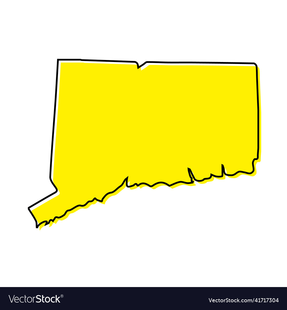 Simple outline map of connecticut is a state Vector Image