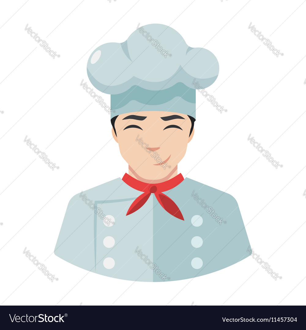 Smiling Chef Cook Icon In Hat Royalty Free Vector Image