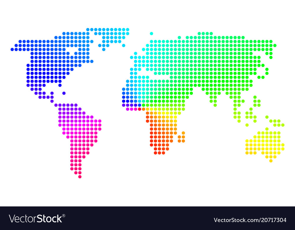 Spectrum sphere dot world map vector image Spectrum sphere dot world map