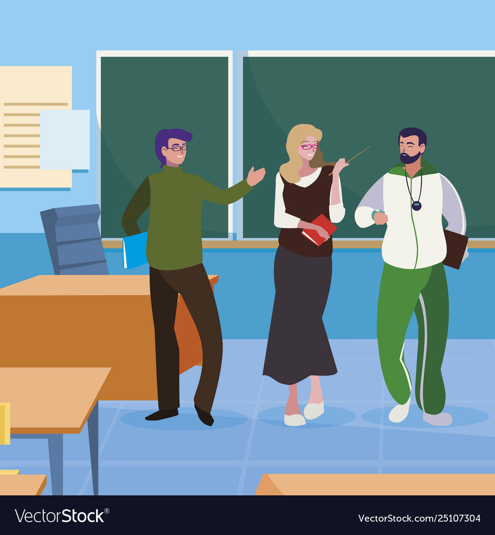 Teachers classic and sports in classroom