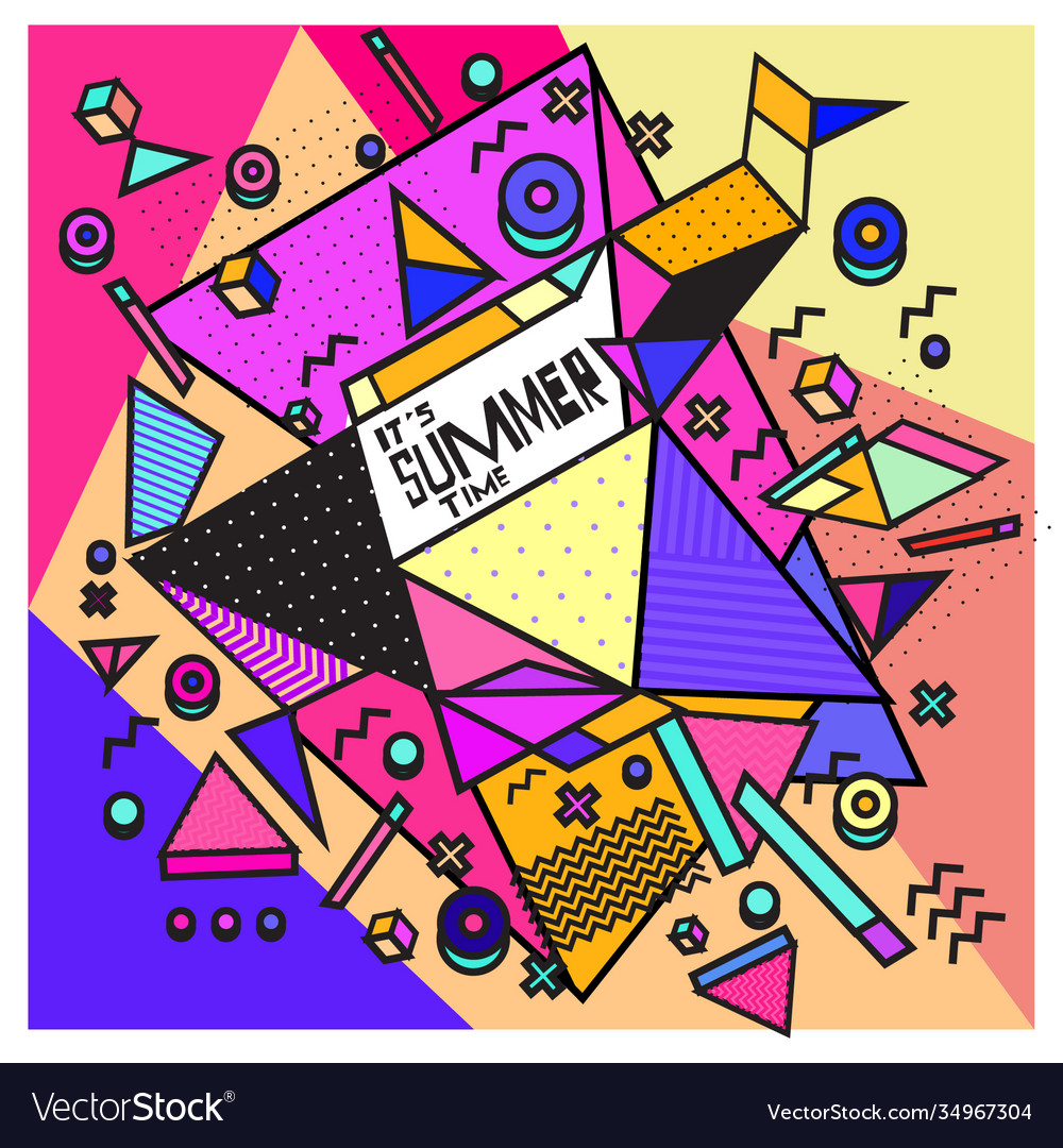 Triangle geometric forms for summer design event Vector Image Triangle geometric forms for summer design event