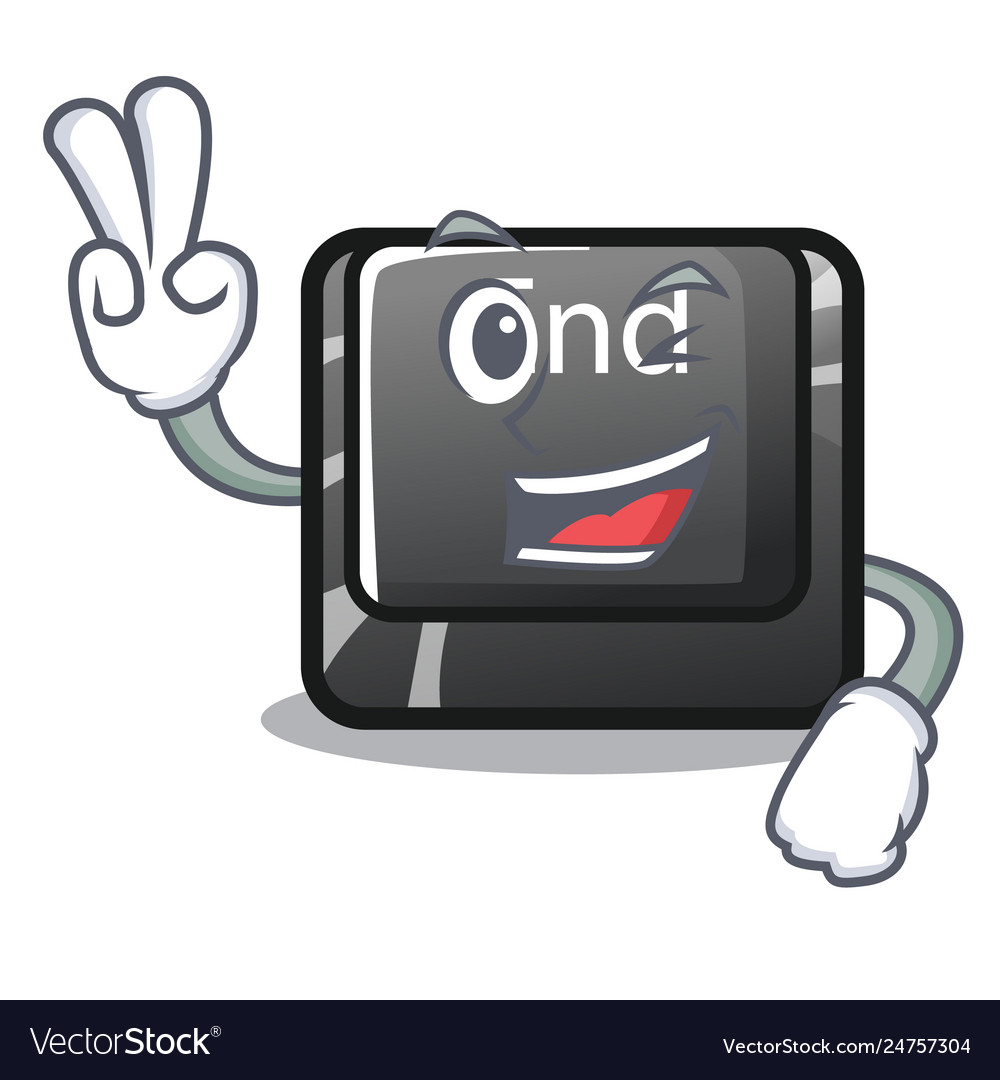 Two finger button end in shape character vector image Two finger button end in shape character