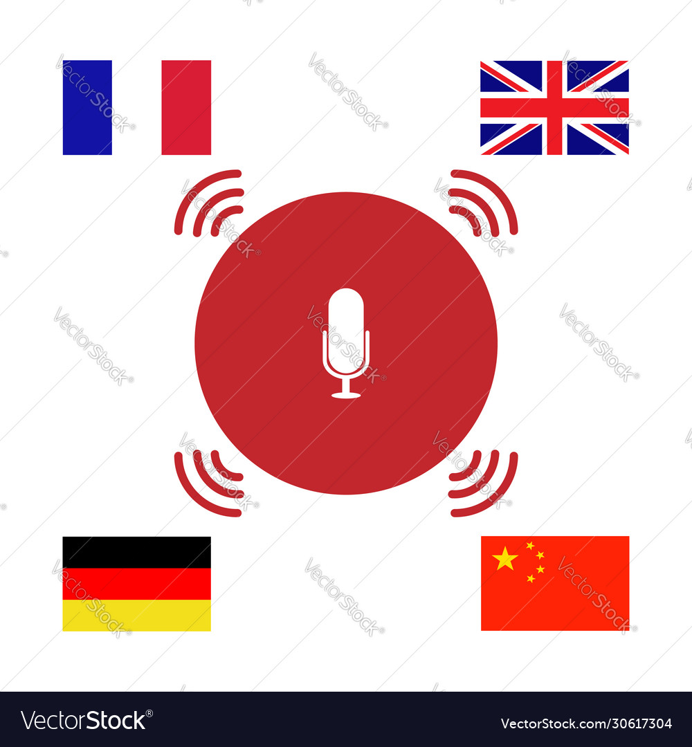 Voice control - foreign languages flag icon