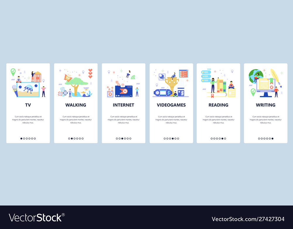 Website and mobile app onboarding screens