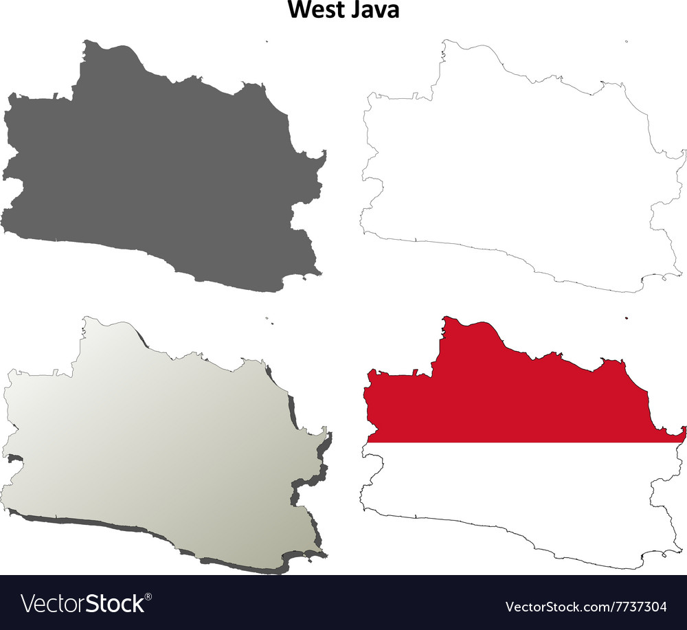 West java blank outline map set