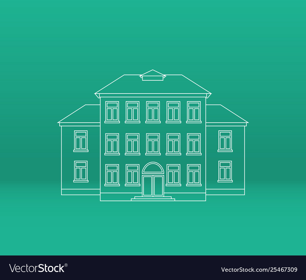 Building line icon Vector Image Building line icon
