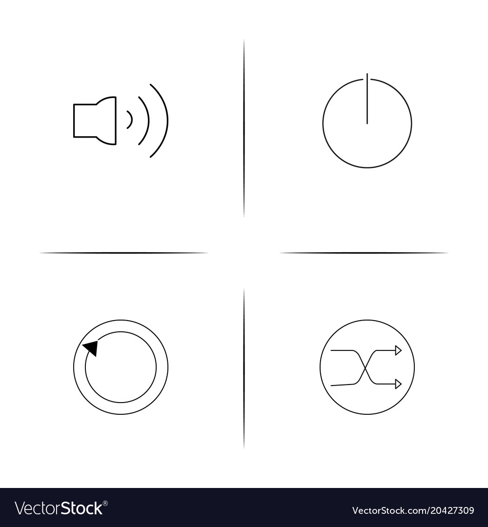 Buttons simple linear icon setsimple outline icons