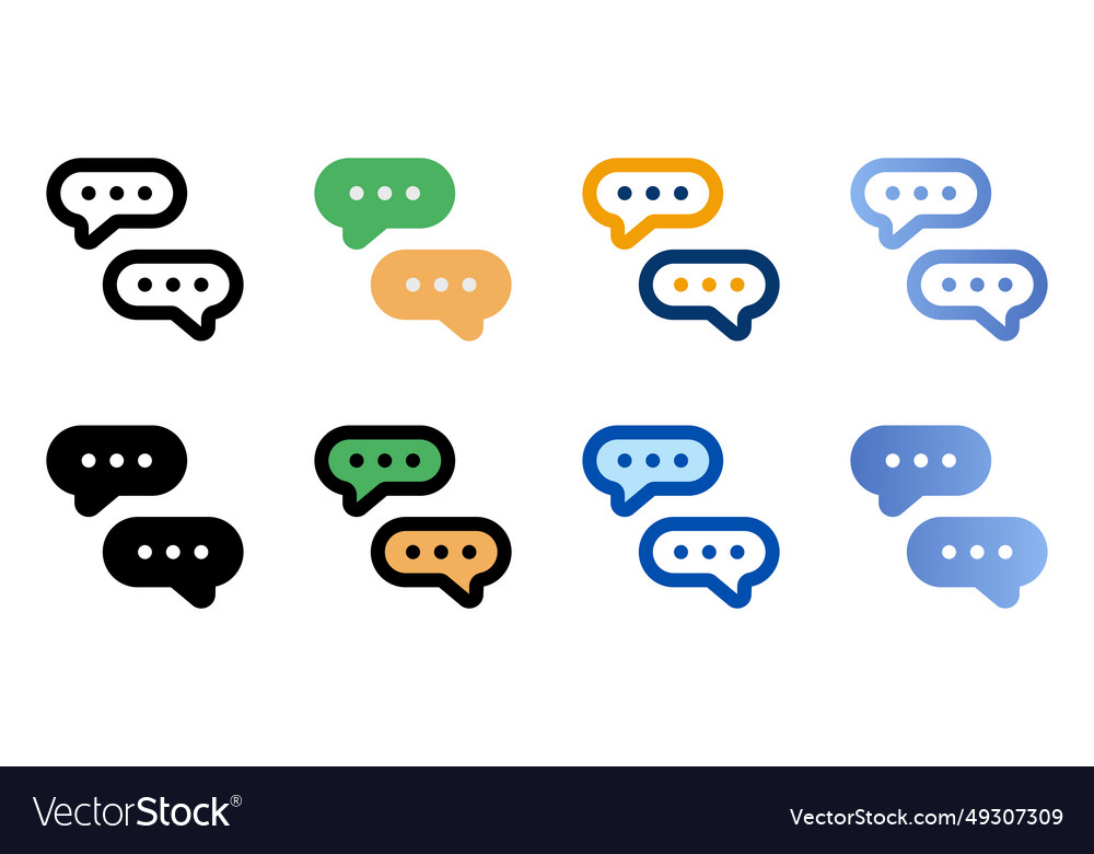 Chat icons in different style vector image Chat icons in different style