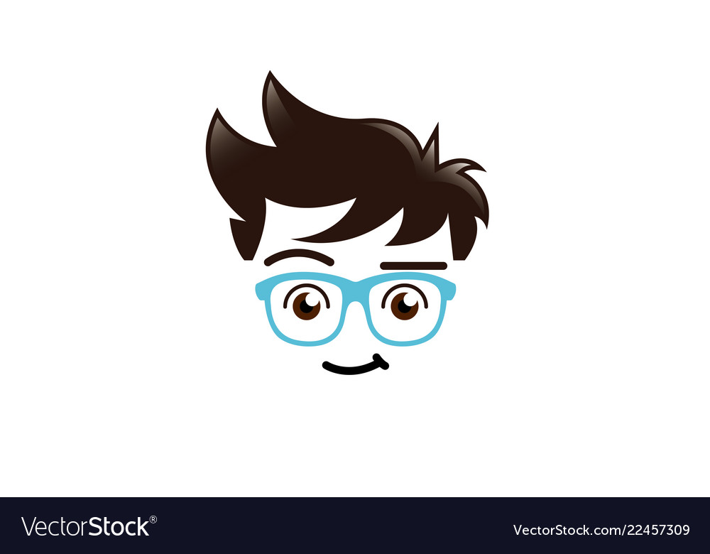 Download Creative cool geek face logo Royalty Free Vector Image