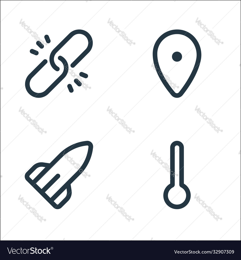 Device line icons linear set quality vector image Device line icons linear set quality