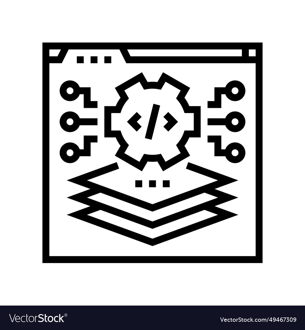 Full stack development software line icon vector image Full stack development software line icon
