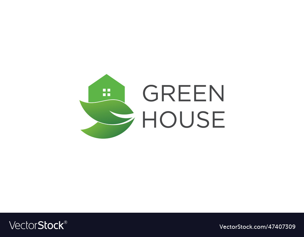Green house logo design icon with modern idea vector image Green house logo design icon with modern idea