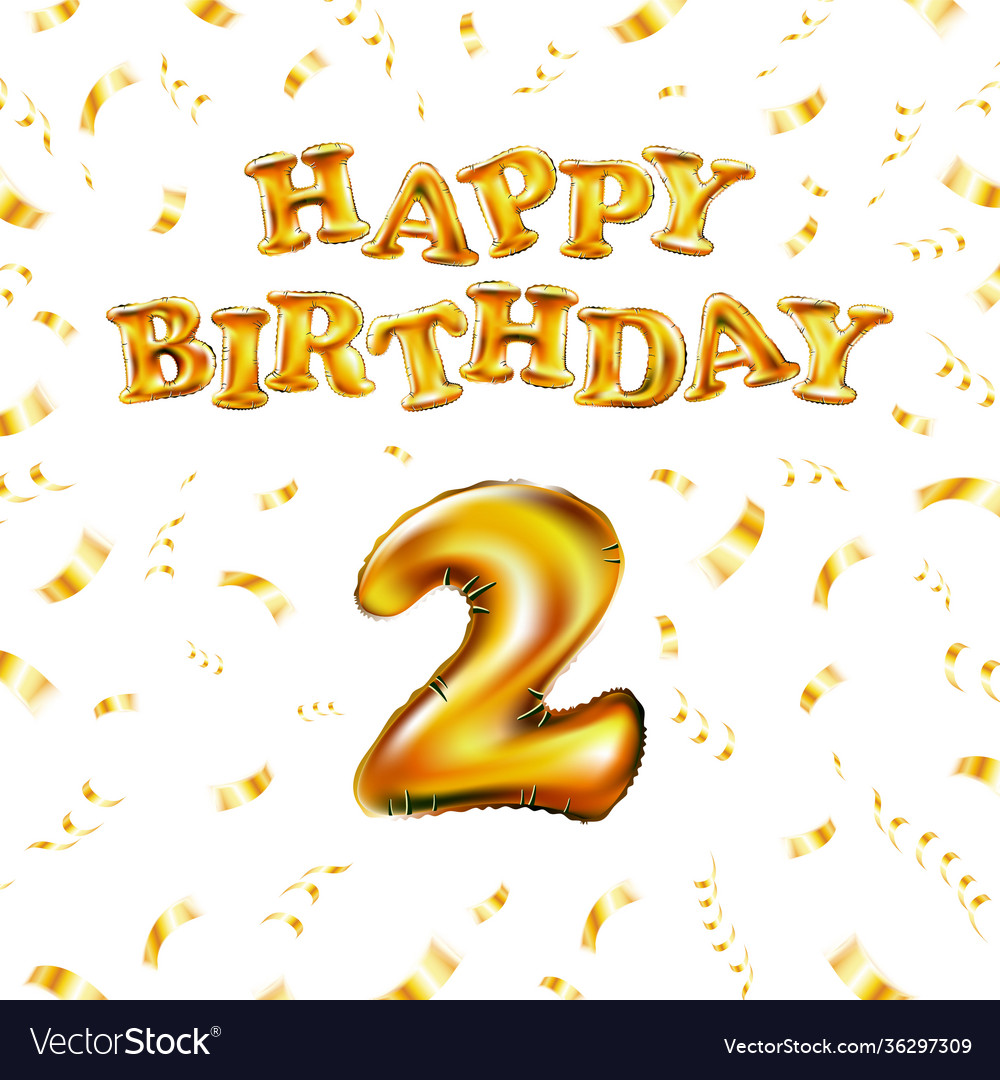 Happy birthday 2 message made golden