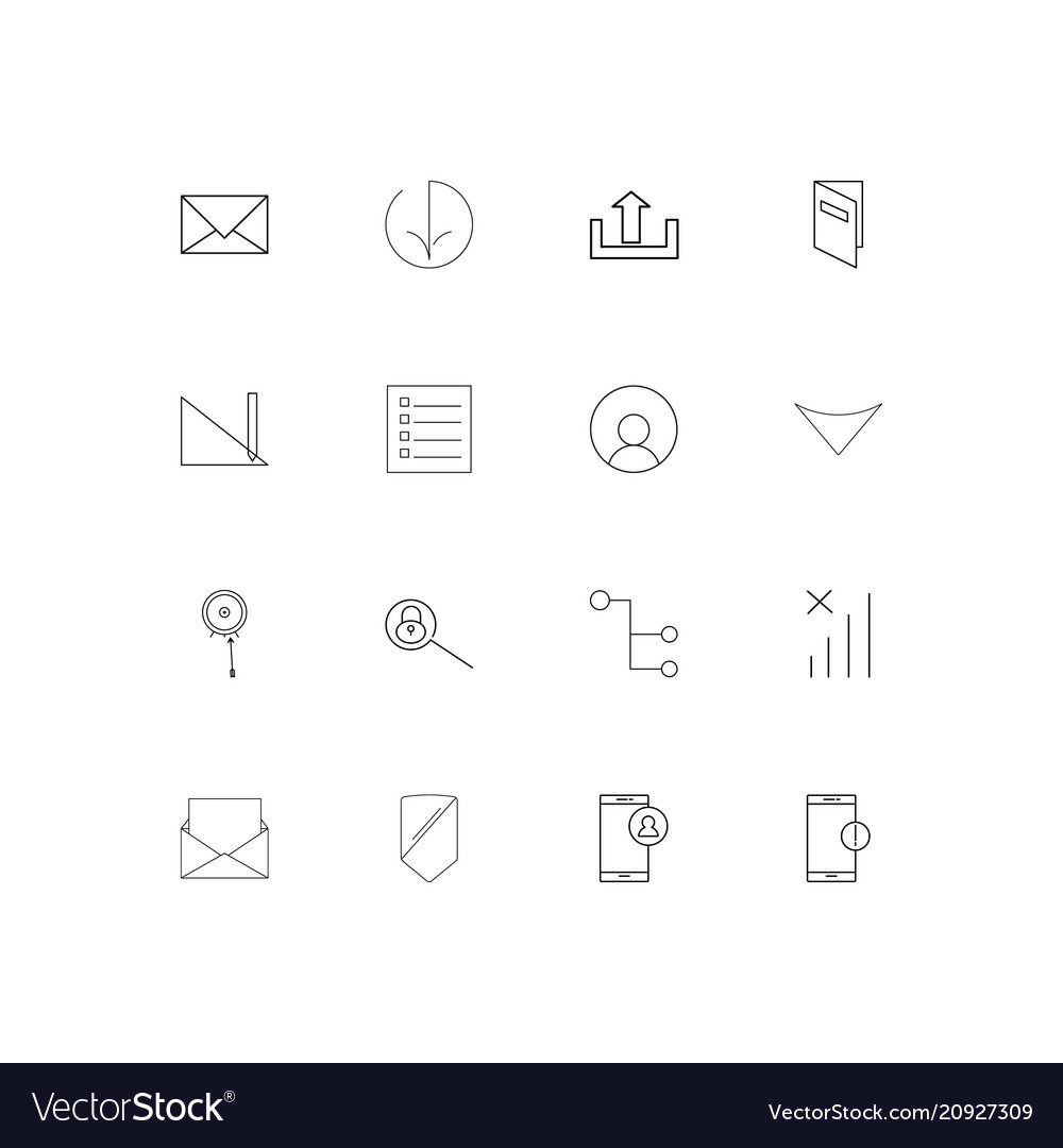 Internet technologies linear thin icons set