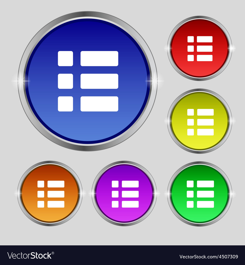 List menu content view options icon sign round Vector Image