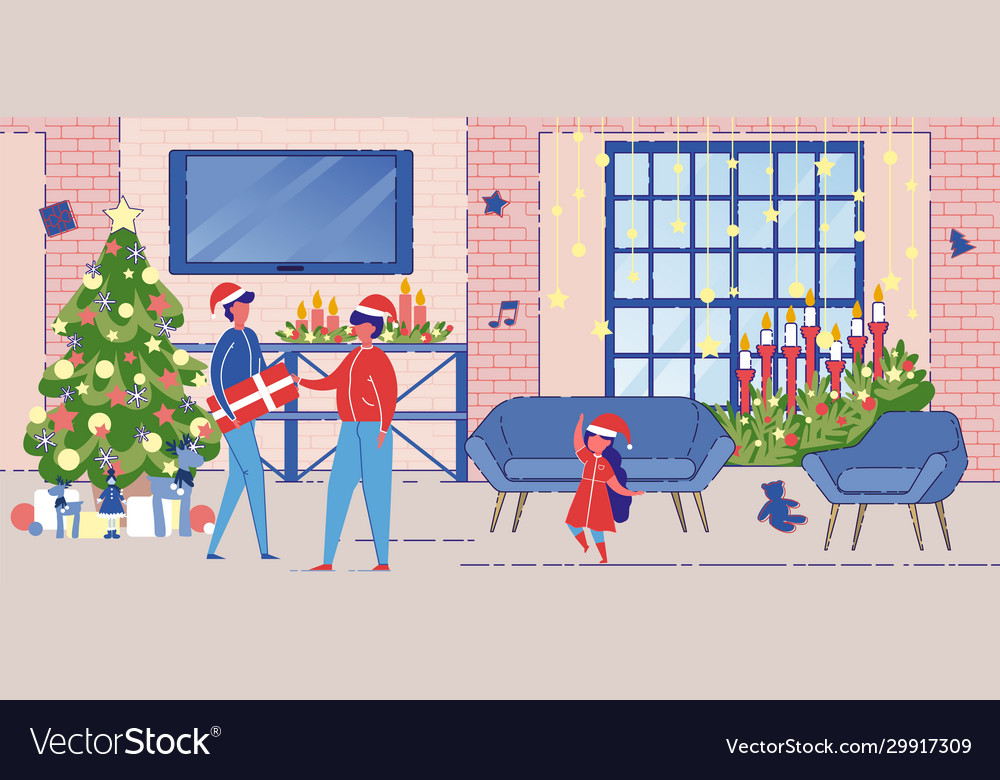 Meeting for celebration winter holidays xmas Vector Image