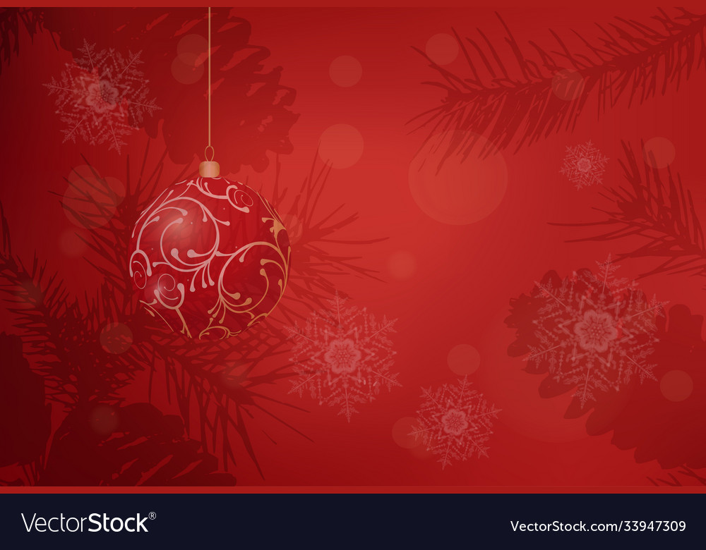 Red christmas background bokeh effect eps 10 Vector Image