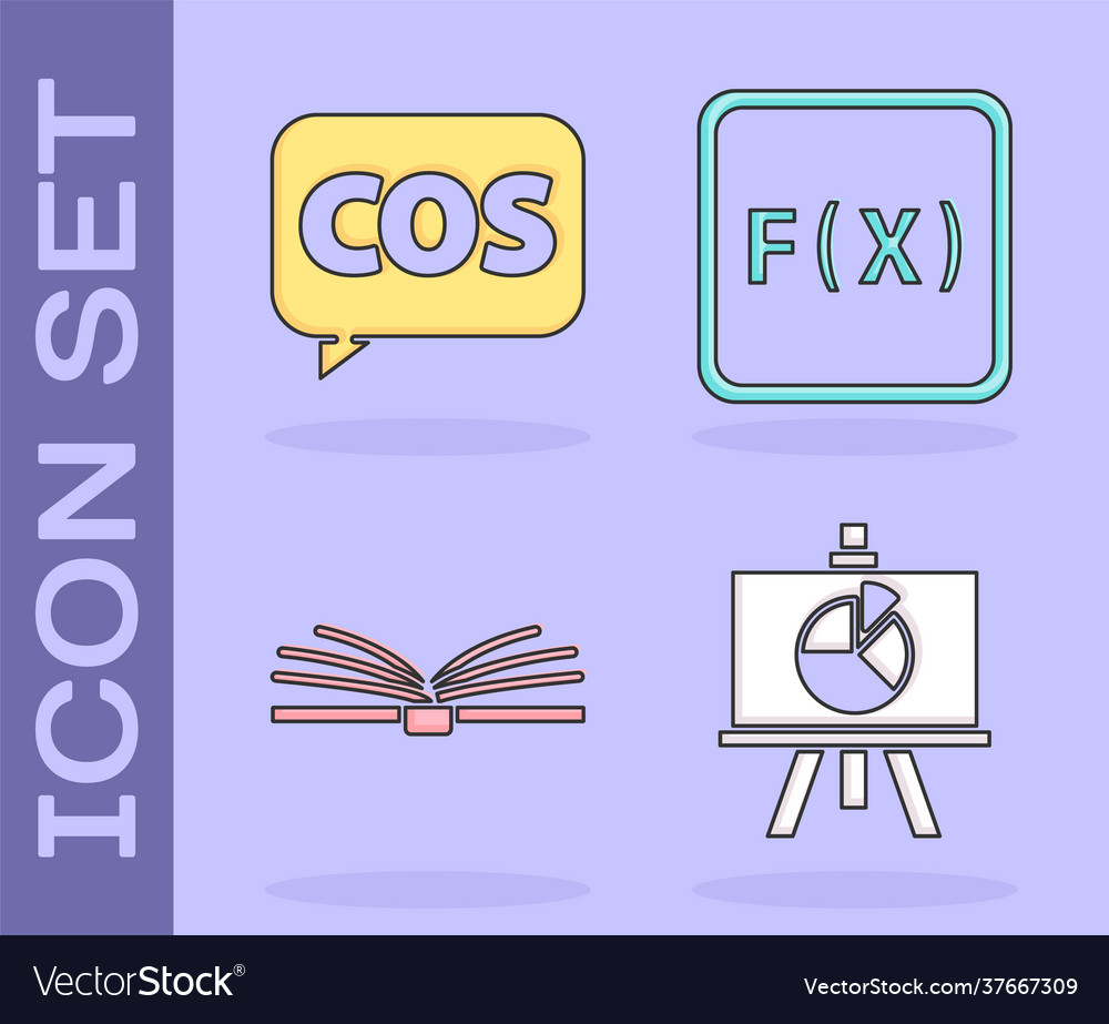 Set chalkboard with diagram mathematics function vector image Set chalkboard with diagram mathematics function