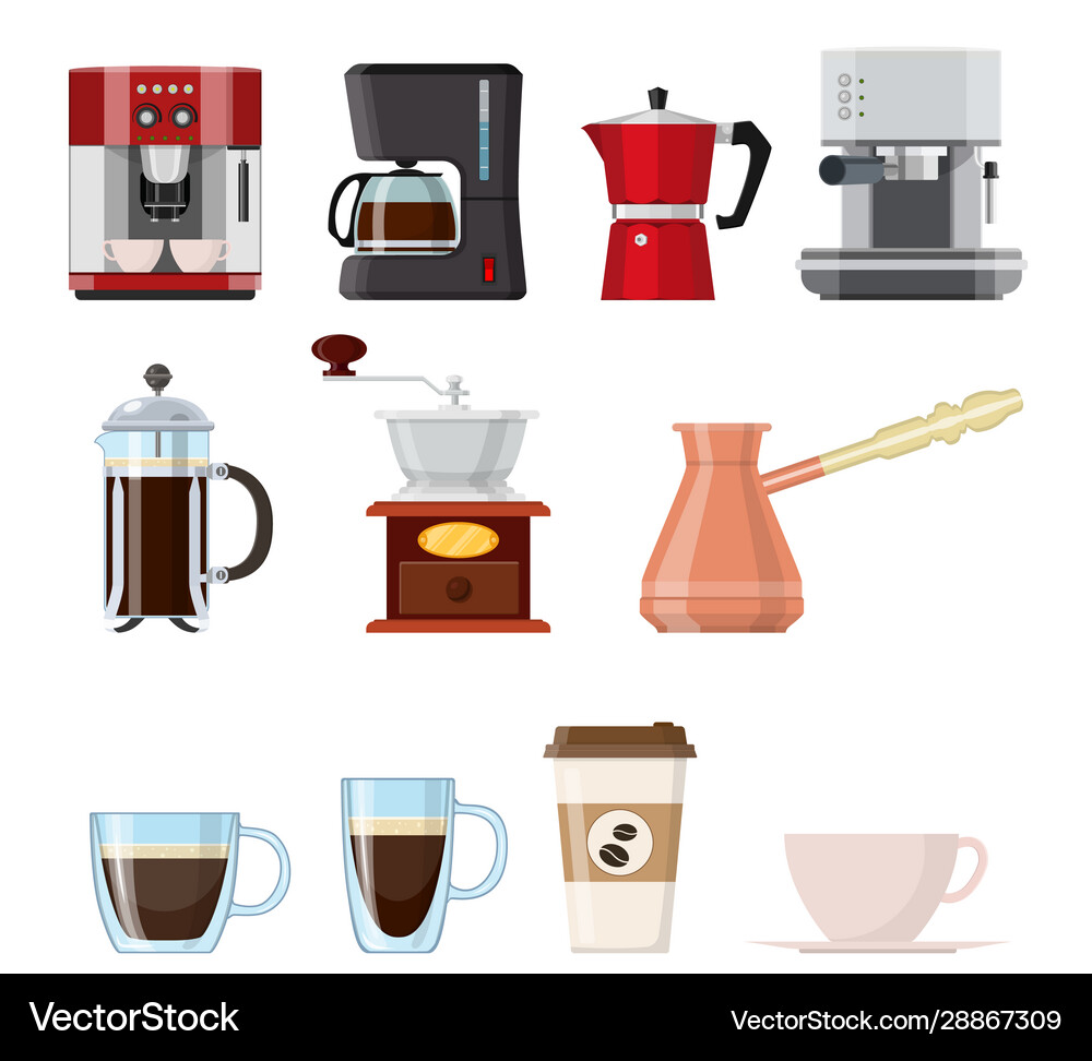 Set coffee elements Royalty Free Vector Image - VectorStock
