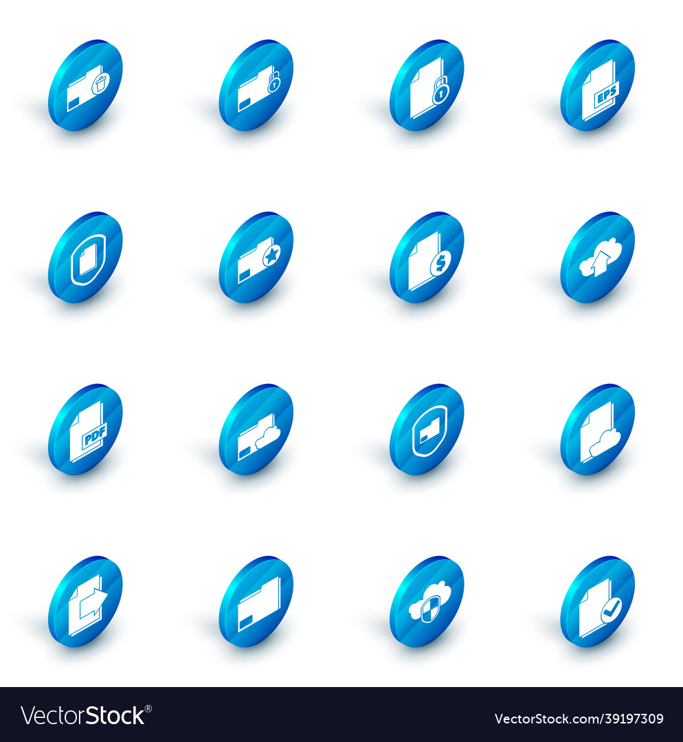 Set folder and lock document eps file vector image Set folder and lock document eps file