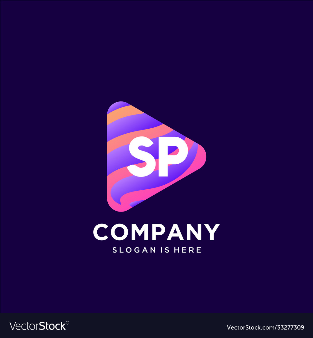 Sp initial logo with colorful template Vector Image Sp initial logo with colorful template
