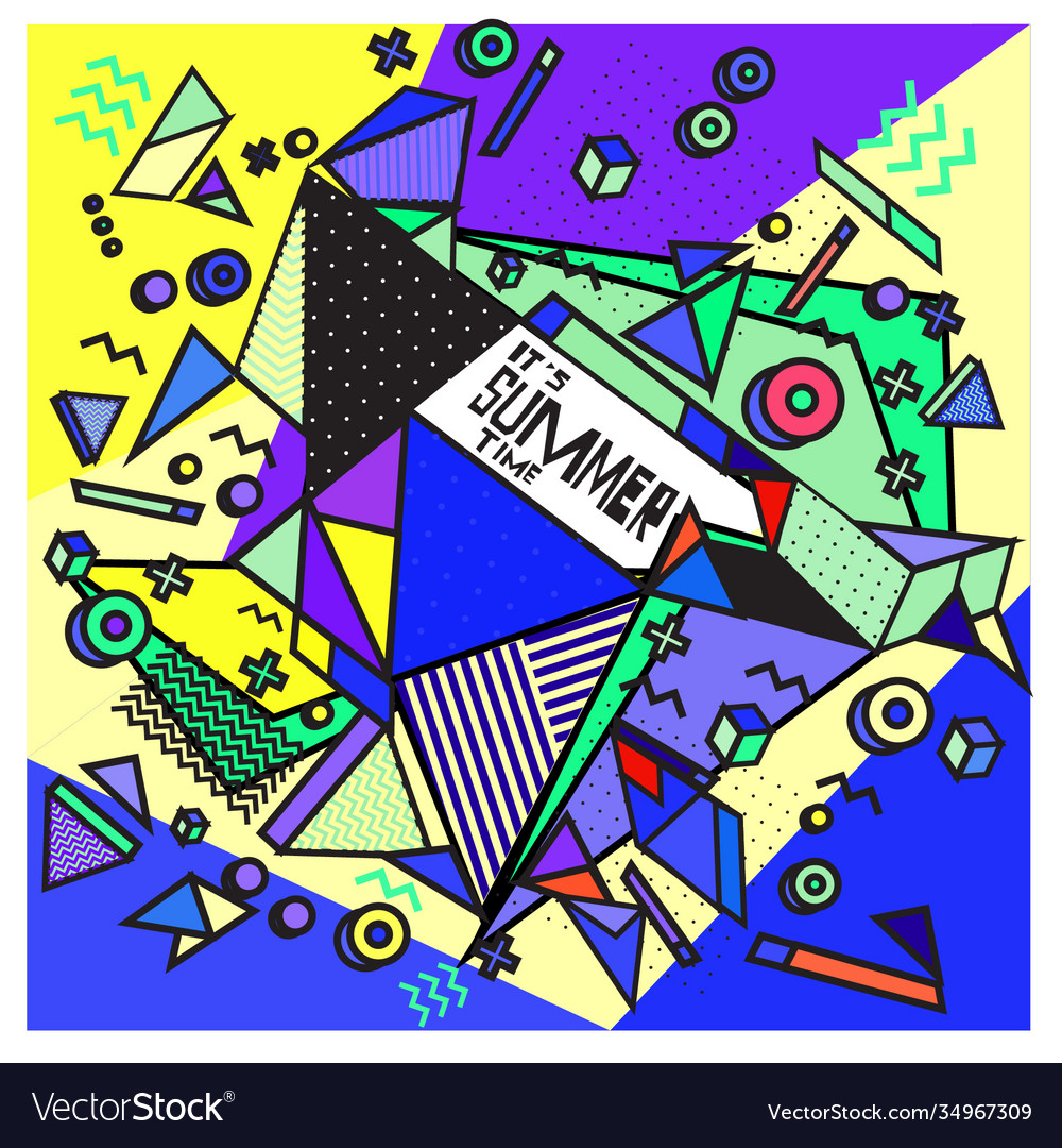 Triangle geometric forms for summer design event vector image Triangle geometric forms for summer design event