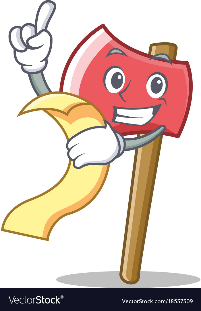 With menu axe character cartoon style