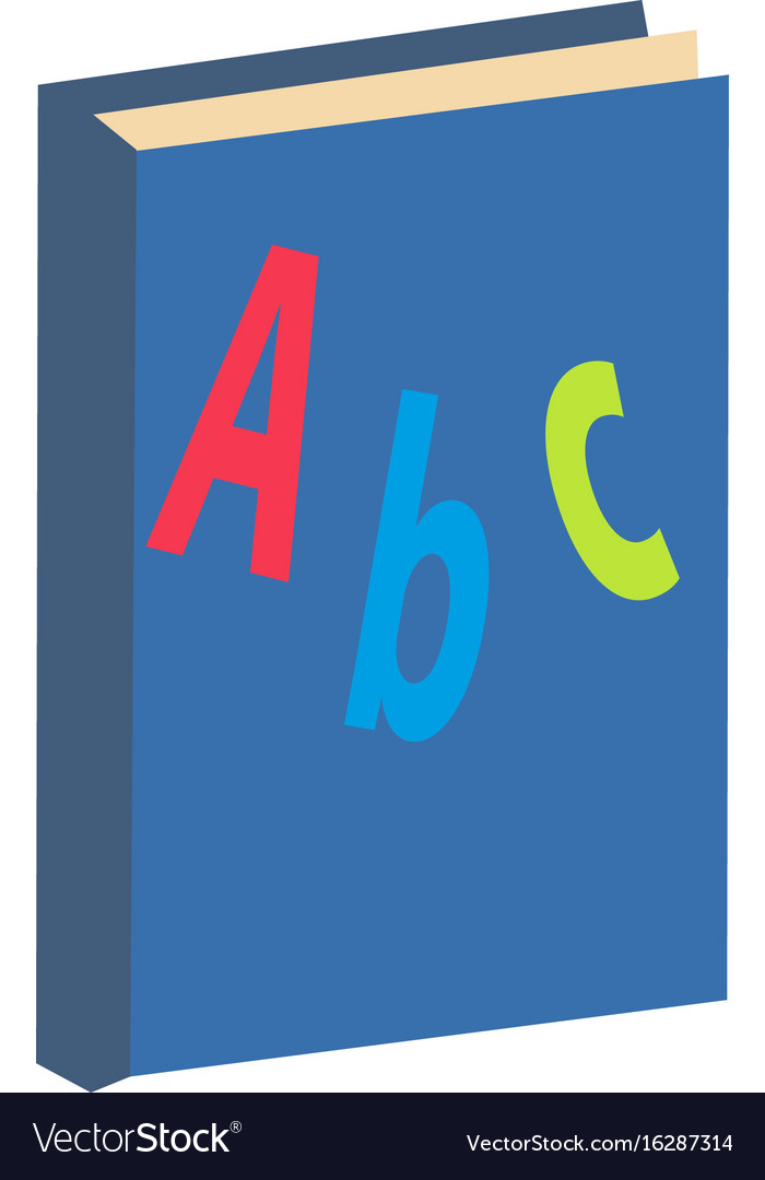 Abc book icon flat cartoon style isolated Vector Image