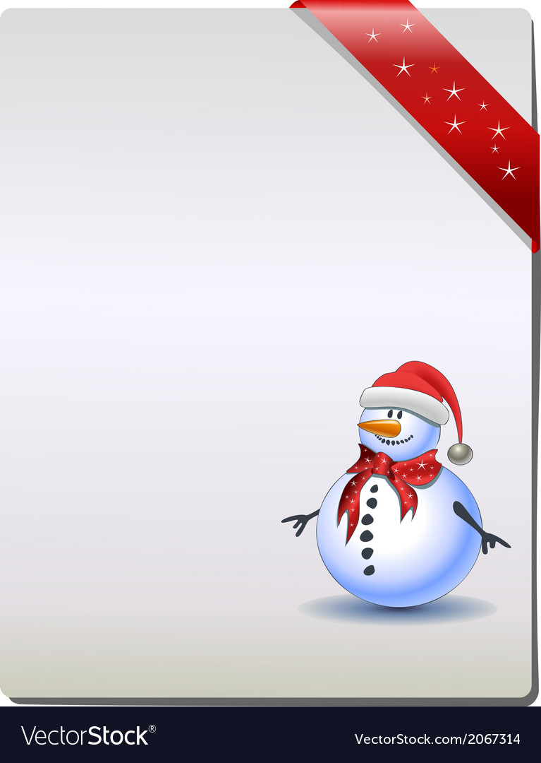 Christmas background with snowman Royalty Free Vector Image