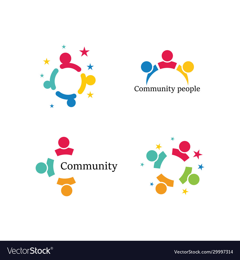 Community network and social logo design Vector Image