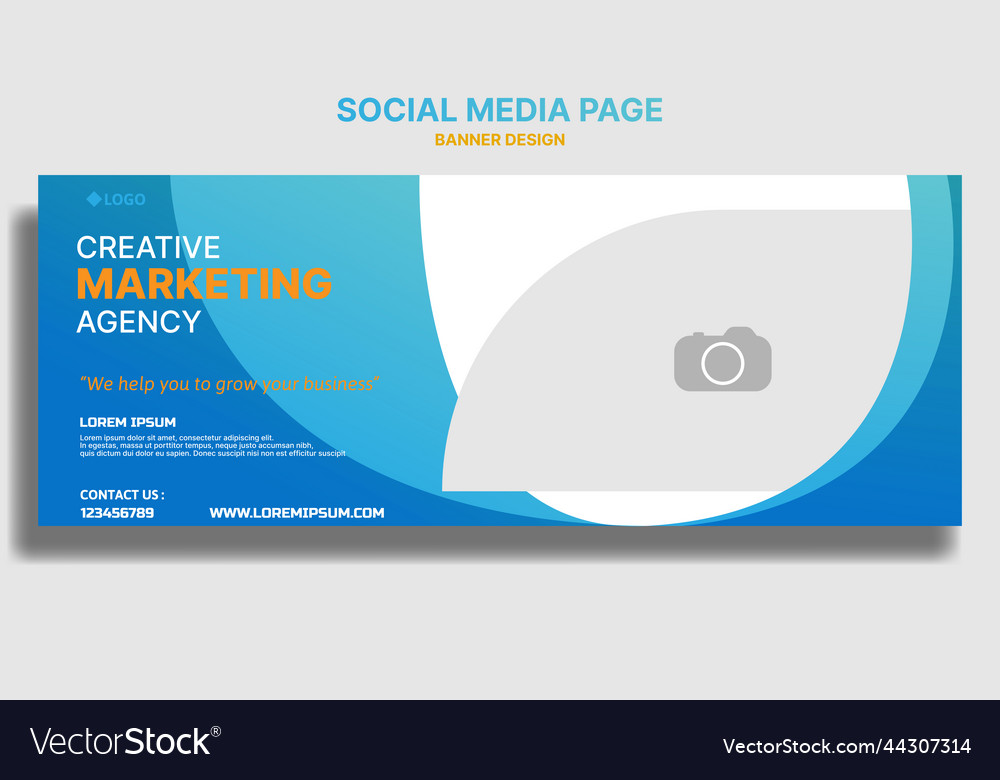 Creative marketing agency social media cover page vector image Creative marketing agency social media cover page