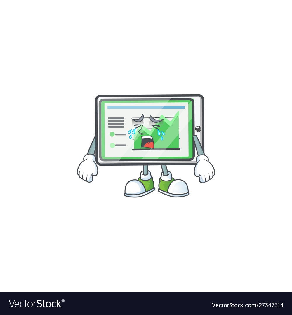 Crying up chart horizontal table shape character