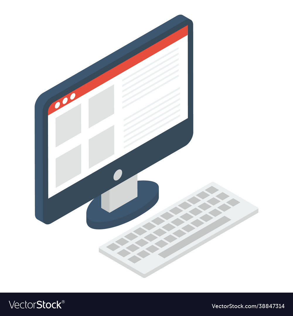 Desktop computer Royalty Free Vector Image - VectorStock