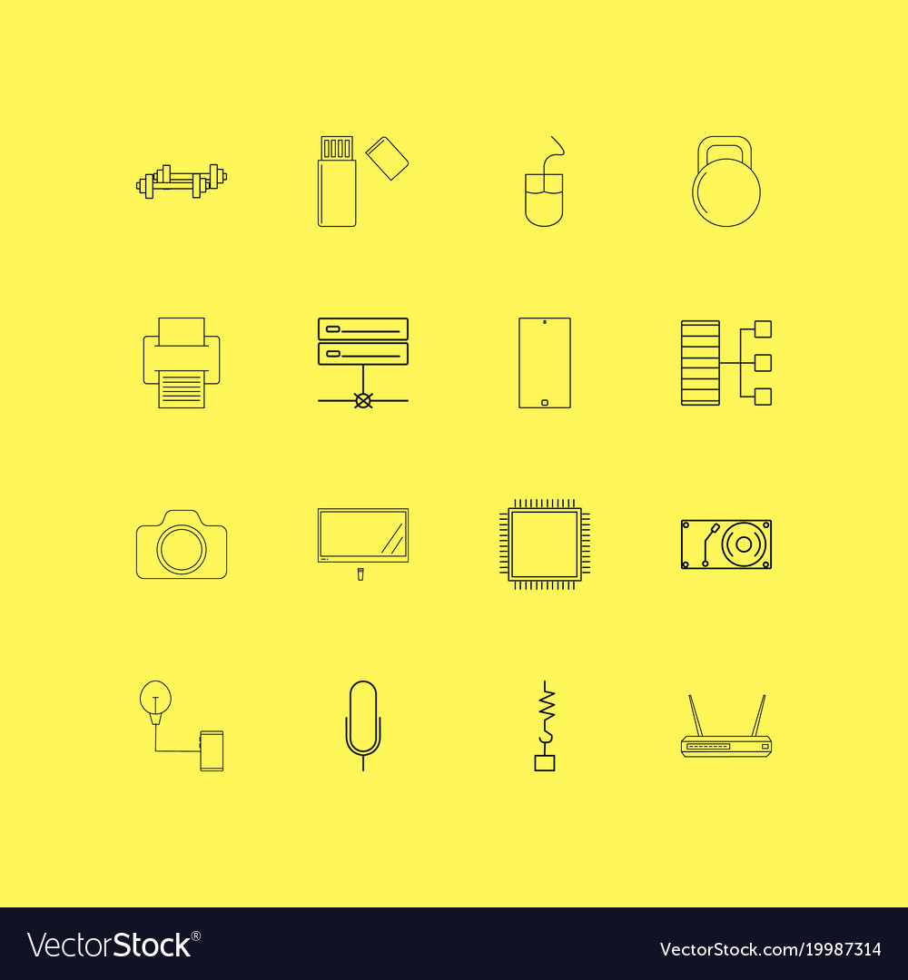 Devices linear icon set simple outline icons