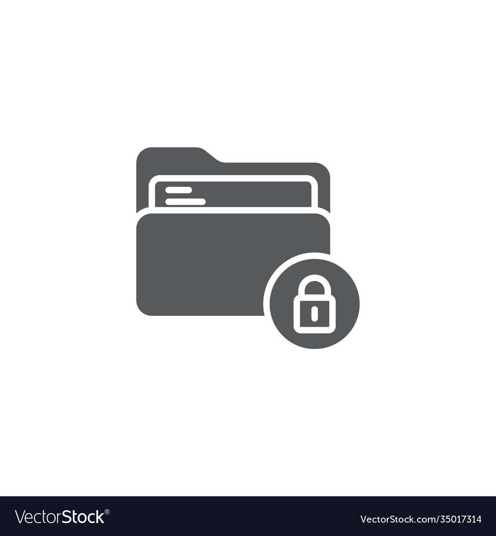 File folder security icon color line outline sign vector image File folder security icon color line outline sign