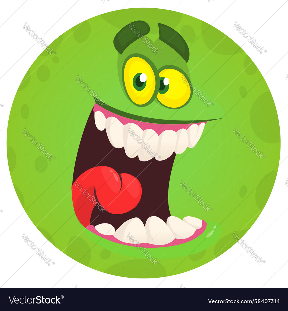 Funny cartoon monster face halloween