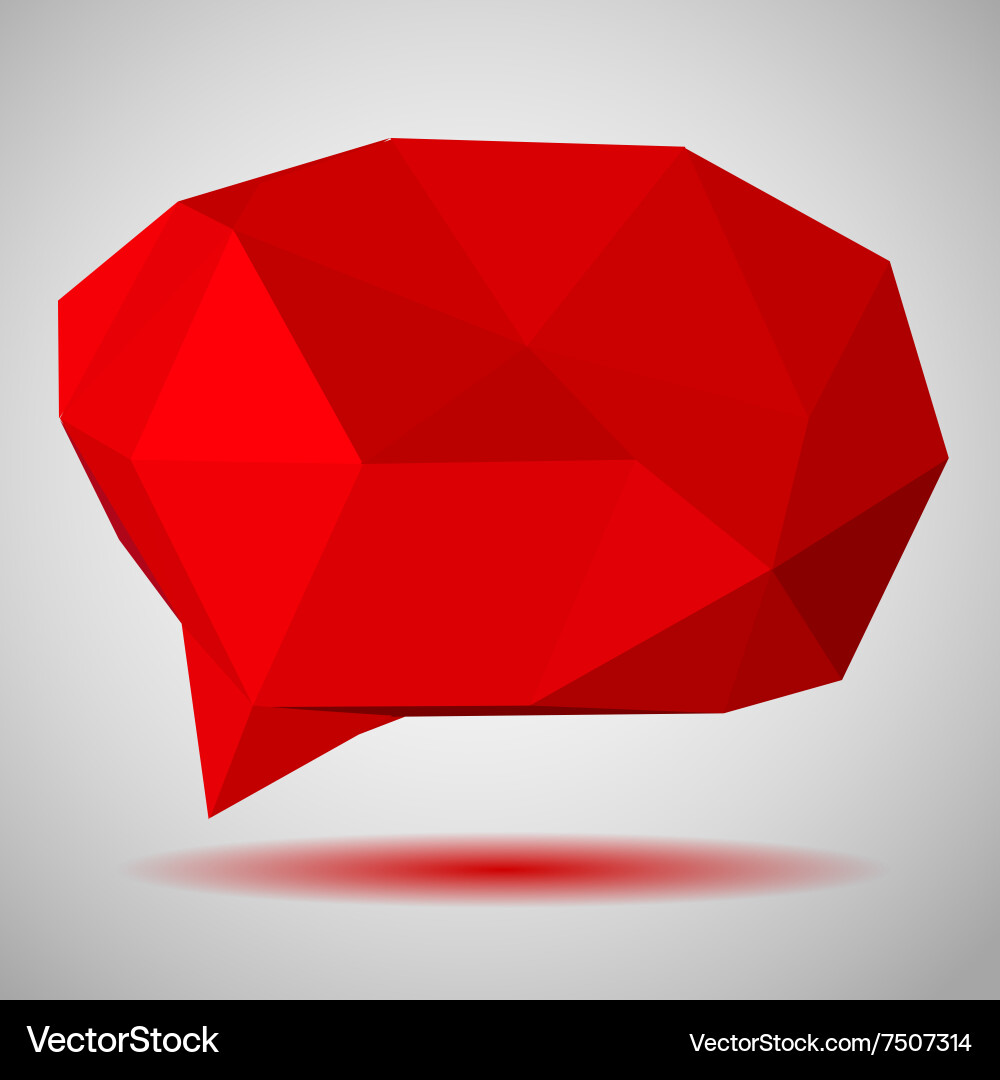Low polygonal speech bubble Royalty Free Vector Image