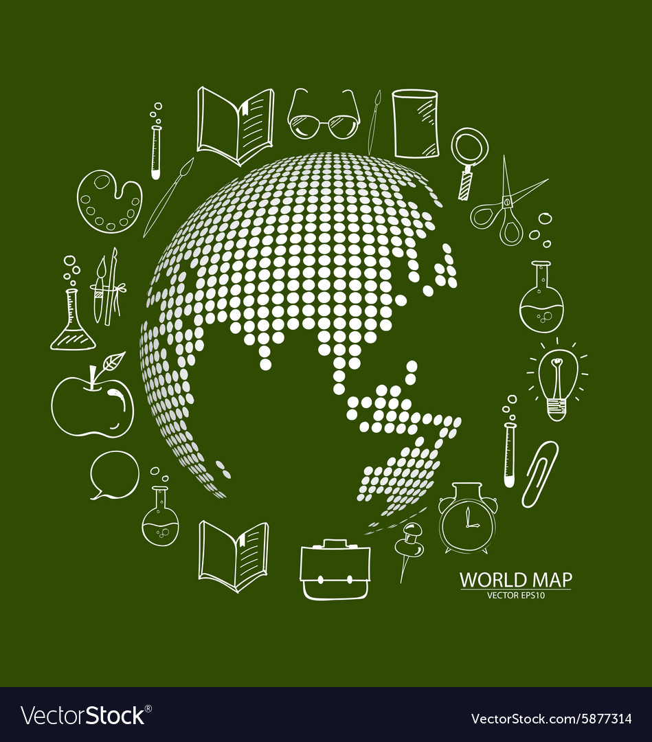 Modern globe with application icon template
