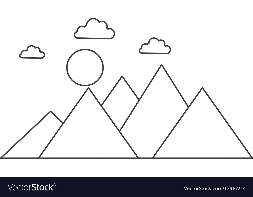 Mountain emblem isolated icon Royalty Free Vector Image