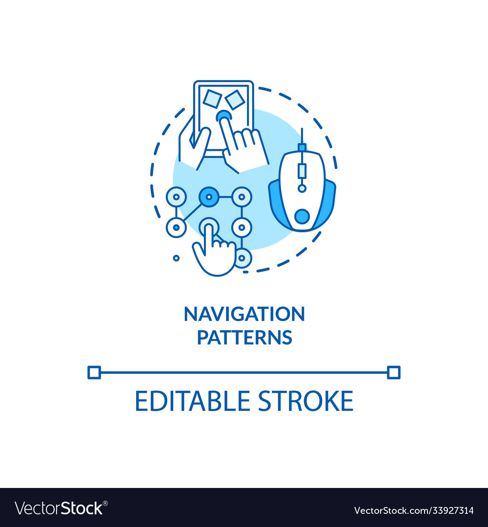 Navigation patterns concept icon vector image Navigation patterns concept icon