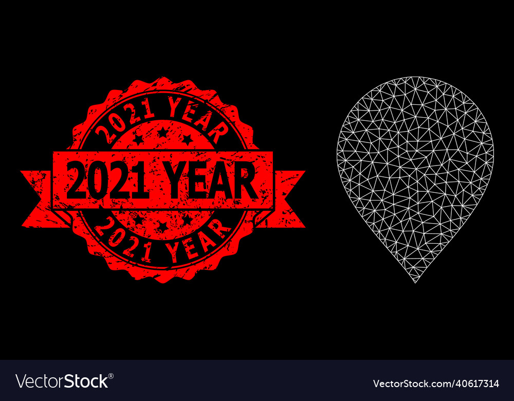 Polygonal network mesh map pointer image vector image Polygonal network mesh map pointer image