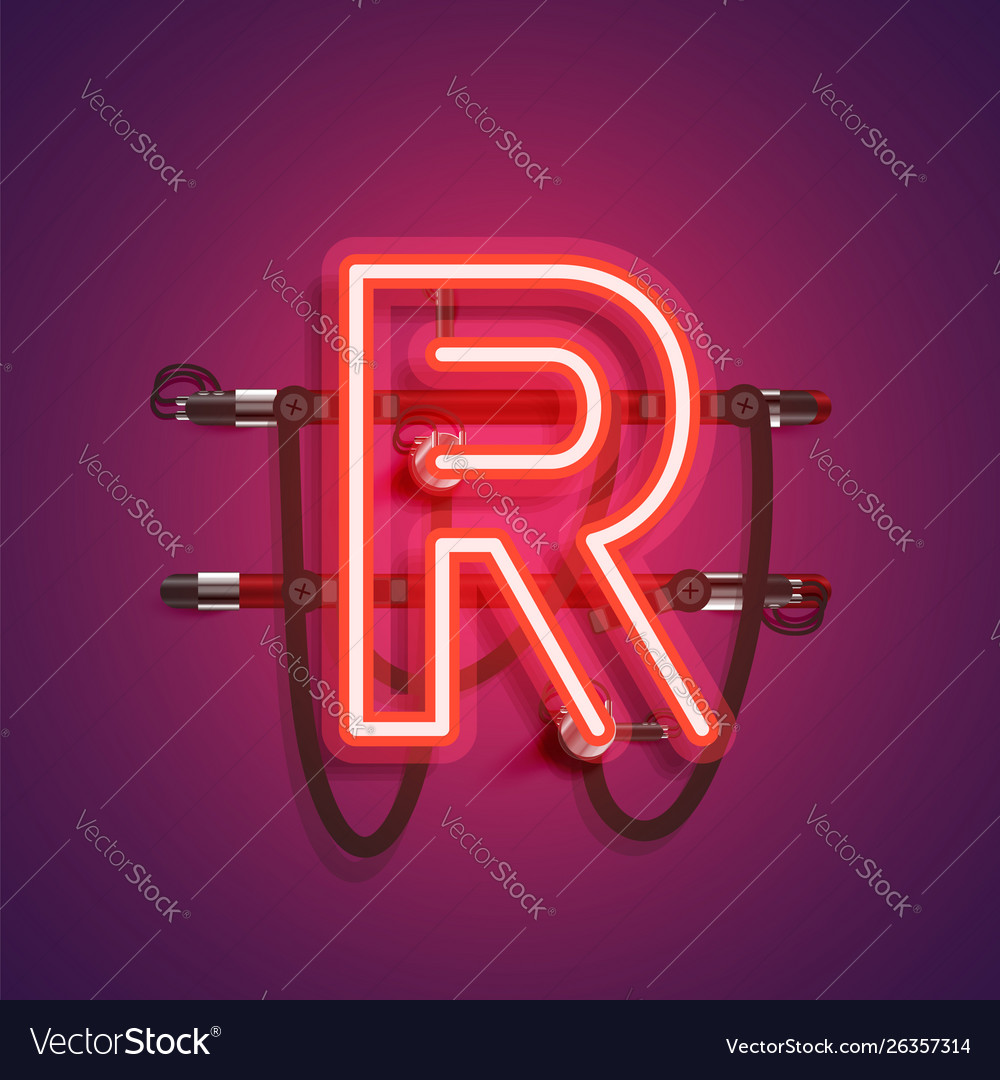 Realistic neon character with wires and console vector image Realistic neon character with wires and console