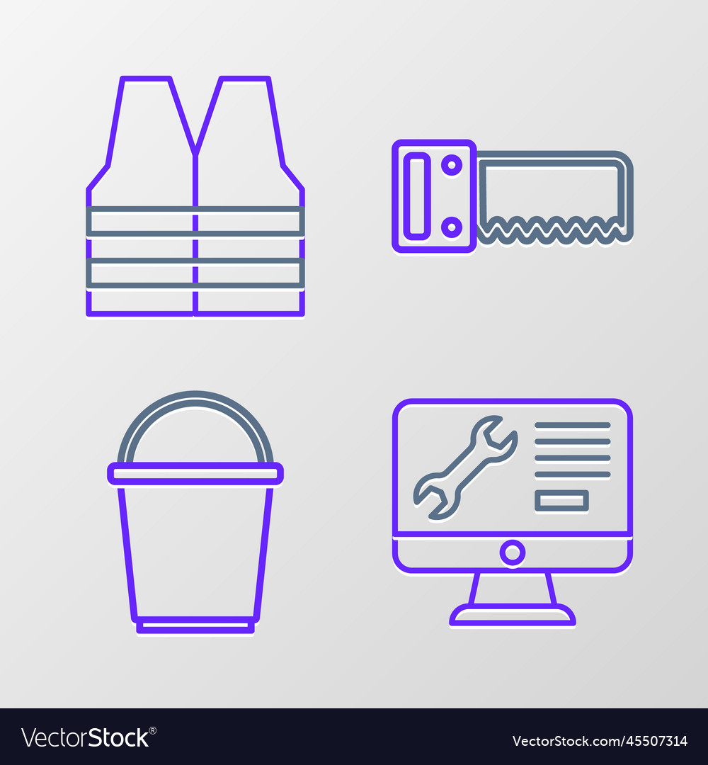Set line computer monitor service bucket hand
