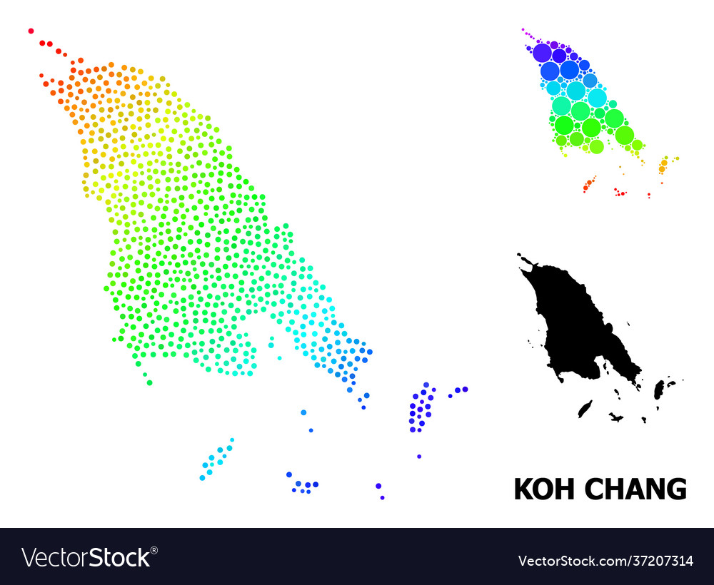 Spectrum gradient pixelated map koh vector image Spectrum gradient pixelated map koh