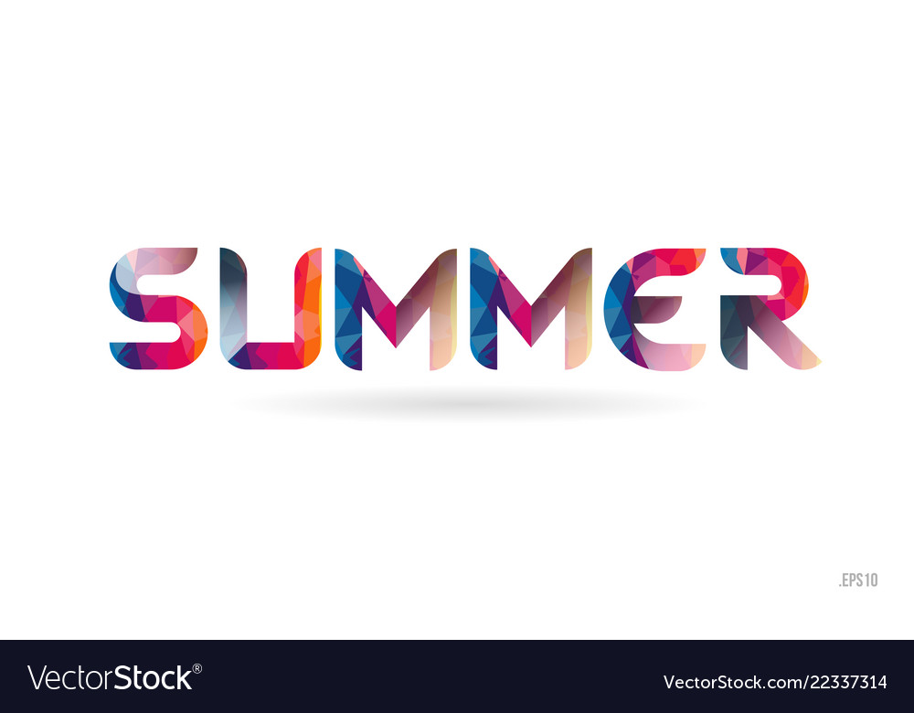 Summer Colored Rainbow Word Text Suitable Vector Image 1589