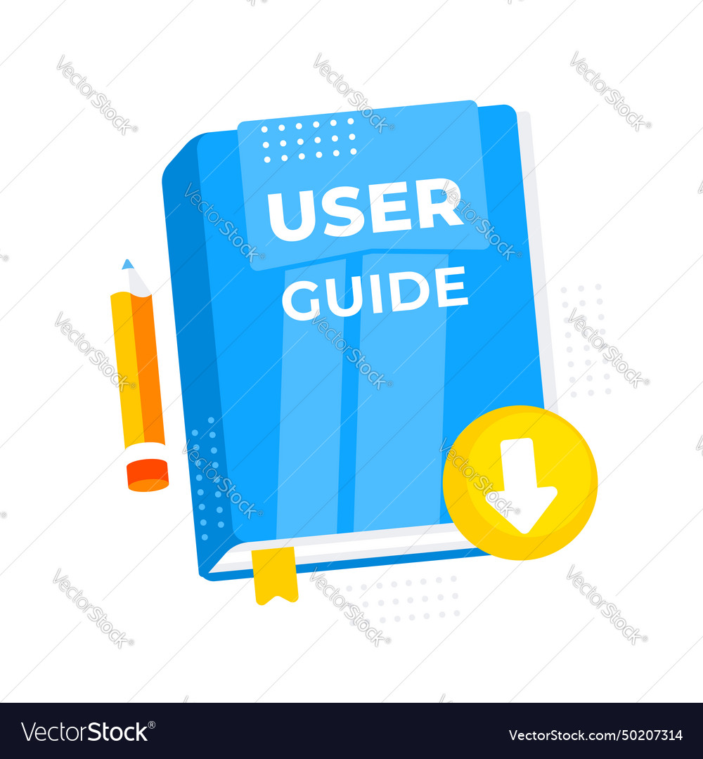 User guide book guidance and tutorial for users Vector Image