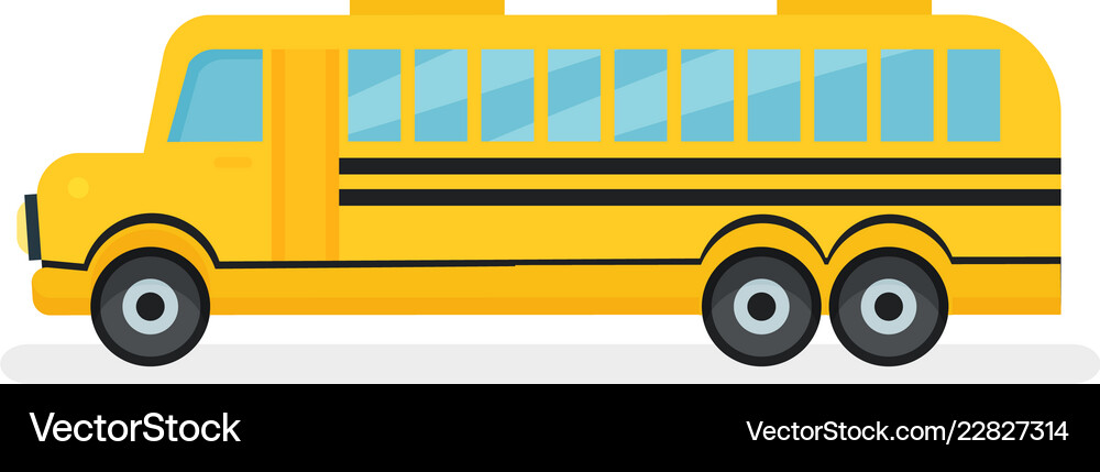 Yellow school bus with black stripes passenger Vector Image