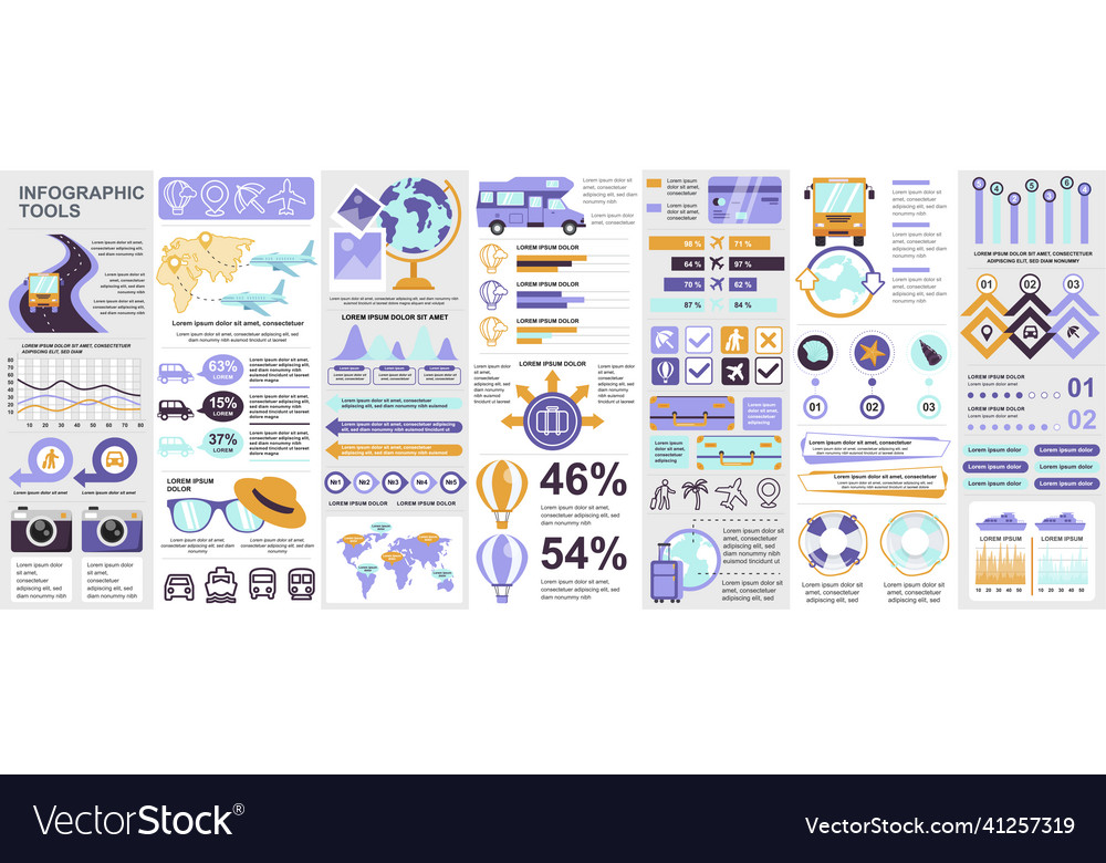Bundle infographic ui ux kit elements Royalty Free Vector